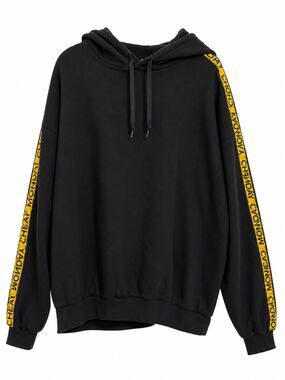 Cheap Monday Stockholm Hoodie Men Med Black Logo Tape Sleeve Pullover Sweatshirt
